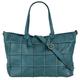 Shopper SAMANTHA LOOK Gr. B/H/T: 48 cm x 30 cm x 13 cm onesize, blau Damen Taschen Handtaschen echt Leder, Made in Italy