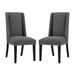 Baron Fabric Dining Chairs Set of 2 by Modway Wood/Upholstered in Gray | 40 H x 39 W x 23.5 D in | Wayfair EEI-2748-GRY-SET