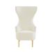 Wingback Chair - Inspire Me! Home Décor Julia Channel Tufted Wingback Chair Velvet/Fabric in White | 51 H x 30.3 W x 34.6 D in | Wayfair