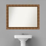 Red Barrel Studio® Manhattan Bronze Wood Bathroom Vanity Non-Beveled Wall Mirror Wood in Brown | 32.5 H x 43.5 W in | Wayfair
