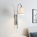 Latitude Run® Kadison Metal Swing Arm Wall Sconce Metal/Fabric in Gray | 24.5 H x 6.75 W x 11.5 D in | Wayfair 3189E91DFFD44803B25A0B92C4046FFA