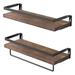 17 Stories 2 Piece Floating Shelf w/ Towel Bar Wood/Metal in Black/Brown | 2.75 H x 16.54 W x 5.91 D in | Wayfair 50DB0DB0CDF7451AB253560E2B011EAA