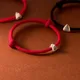 La Monada-Bracelets en argent regardé 925 pour femme ULrouge triangle ligne de fil rouge bijoux