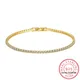 Bracelet de Tennis en laiton w couleur or rond clair CZ chaîne bijoux pour femmes et filles