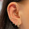 Boucle d'oreille piercing Helix pour femme bijoux en acier inoxydable anneau d'oreille étoile 147