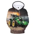 Sweats à capuche à motif de tracteur 3D pour hommes et femmes pull cool décontracté impression de