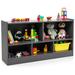 Costway Kids 2-Shelf Bookcase 5-Cube Wood Toy Storage Cabinet