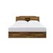 Wooden Queen Bed with Storage in Walnut Finish