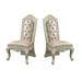 Set of 2 PU Upholstered Side Chairs in Champagne Silver Finish