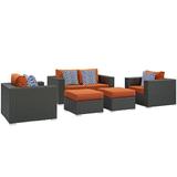 Sojourn 5 Piece Outdoor Patio Sunbrella Sectional Set