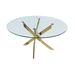 Creative Imageds Round Glass Dining Table with X-Cross Base