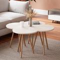 Set di 4 Tavolini dal design unico ideale per salotto vari colori disponibili dimensioni : Bianco