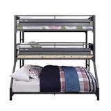 Twin Over Twin Over Full Container Design Metal Triple Bunk Bed in Gunmetal