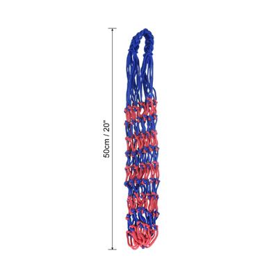 Lengthen Basketball Mesh Net Bag Carry Bag Ball Carrier, Blue Red - Blue Red