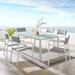 Raleigh Outdoor Patio Aluminum Dining Set with 6 Stackable Chairs