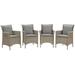 Conduit Outdoor Patio Wicker Rattan Dining Armchair Set of 4 - N/A