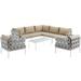 Harmony 8-piece Outdoor Patio Aluminum Sectional Sofa Set