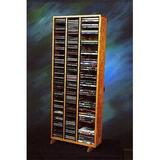 312-4 CD-DVD Solid Oak Tower for CDs and DVDs - Individual Locking Slots