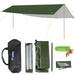 3x5m Awning Waterproof Tarp Tent Shade with Pole Folding Camping Canopy Ultralight Beach Sun Shelter for Camping Hiking and Survival Shelter