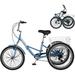 MOONCOOL Adult Folding Tricycle for Adults 7 Speed 20/24/26 inch 3 Wheels Bikes with Basket Foldable Tricycle for Adults Women Men Seniors