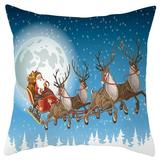 Naughtyhood Christmas Clearance deals Pillows Santa Claus Printing Dyeing Sofa Bed Home Decor Pillow Case Cushion Cover on Clearance