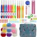 Relax love Crochet Hook Set 68 Pcs with Case Practical Knitting Starter Kit 13 Crochet Hooks 6 Rolls Yarn and Knitting Accessories Complete Knitting Kit for Adults Kids