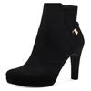 High-Heel-Stiefelette TAMARIS, Damen, Gr. 39, schwarz, Textil, elegant, Schuhe, mit Schmuckelement an der Ferse