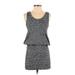 Lou & Grey Casual Dress - Mini Scoop Neck Sleeveless: Gray Marled Dresses - Women's Size X-Small