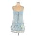 Zara TRF Casual Dress - Mini V-Neck Sleeveless: Blue Solid Dresses - Women's Size Large