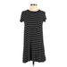 Forever 21 Casual Dress - Shift Crew Neck Short sleeves: Black Print Dresses - Women's Size Small