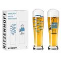 Ritzenhoff 3481007 Wheat Beer Glass 500 ml - Set of 2 - Series Brauchzeit Set No. 7-2 Pieces with Multicoloured Digital Print