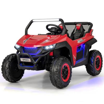 Costway 12V 2-Seater Kids Ride on UTV with Slow Start Function Music-Red