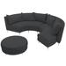 Seasonal Living Fizz 168" Wide Curved Patio Sectional w/ Cushions Wood in Gray/Black/Brown | 36 H x 168 W x 63 D in | Wayfair
