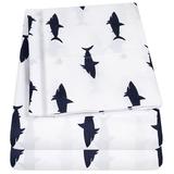 Sweet Home Collection Sharks Microfiber Sheet Set Polyester in Black/White | Twin | Wayfair KIDS-SHARK-TWIN