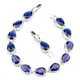Bracelet de tennis en cristal bleu élégant pour femme bracelet à maillons goutte d'eau cadeau de