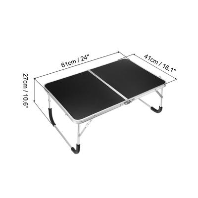 Foldable Laptop Table, Mini Picnic Bed Tray Reading Desks, Black