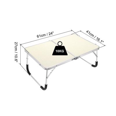 Foldable Laptop Table, Mini Picnic Bed Tray Reading Desks, White