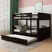 Eurith Full Over Full Standard Bunk Bed w/ Trundle by Harriet Bee Wood in Brown | 59.88 H x 57 W x 79.5 D in | Wayfair