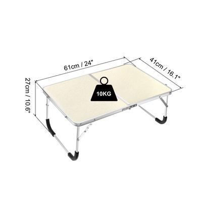 Foldable Laptop Table, Portable Picnic Bed Tables Reading Desks, White