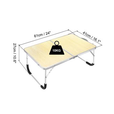 Foldable Laptop Table, Portable Lap Desk Picnic Bed Tables, Wood Color - Wood Color