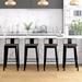 Mixoy 26" Metal Bar Stools Set of 4, Industrial Counter Height Bar Chairs with Removable Backrest