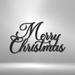 The Holiday Aisle® Merry Christmas Script Sign Wall Décor Metal in Black/Brown/Gray | 5.75 H x 14.5 W x 0.05 D in | Wayfair