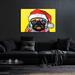 Red Barrel Studio® Pug Christmas Edition - Unframed Graphic Art Plastic/Acrylic in White | 24 H x 36 W x 0.2 D in | Wayfair