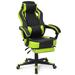 Inbox Zero Reclining Ergonomic Faux Leather Swiveling PC & Racing Game Chair Adjustable Faux Leather in Green | 44.5 H x 26.5 W x 27.5 D in | Wayfair