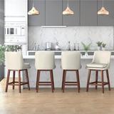 Mixoy 360° Swivel Counter Height Bar Stool,Counter Height Chair with Leather Padded Seat,Upholstered Chairs for Restaurant