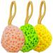 Chainplus 3 Pcs Bath Sponge Sponge Loofah Body Scrubber Shower Puffs Sponge for Body Wash Bathroom Large Size Foam Bathing Sponge for Women Men Kids Bathing Accessories(Yellow/Green/Pink)