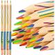 nsxsu 30 Pieces Rainbow Colored Pencils for Kids 4 in 1 Color Pencils Easter Pencil Gifts Rainbow Pencil Multi Colored Pencil Fun Pencils Pre-sharpened (Style A)