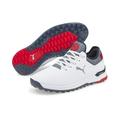 Puma Golf PROADAPT AlphaCat Spikeless Shoes Puma White/Navy Blazer/High Risk Red Size 8 Wide