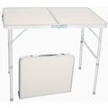 QXDRAGON Folding Tables Portable Aluminum Picnic Table with 3 Adjustable Heights Large Tabletop Carrying Handle Outdoor Foldable Camping Table for Picnic BBQ Party
