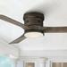 54 Casa Vieja Modern Hugger Low Profile Indoor Outdoor Ceiling Fan with Light LED Remote Bronze Wood Opal Glass Damp Rated Patio